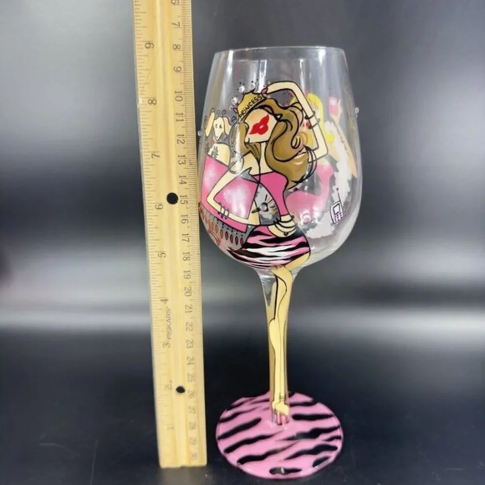 Lolita Love My Martini Princess Hand Painted Martini Glass Jeweled‎ Drink Glass